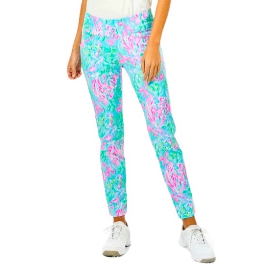 Lilly Pulitzer Corso Pant UPF 50+ Amalfi Blue Best Fishes Golf New Size 16